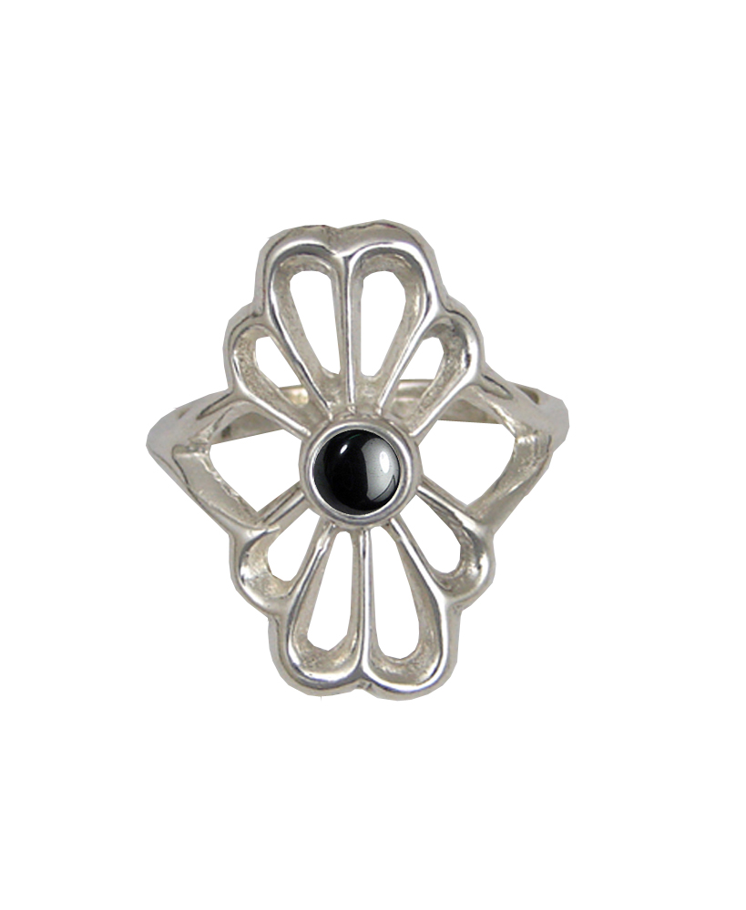 Sterling Silver Ring With Hematite Size 5